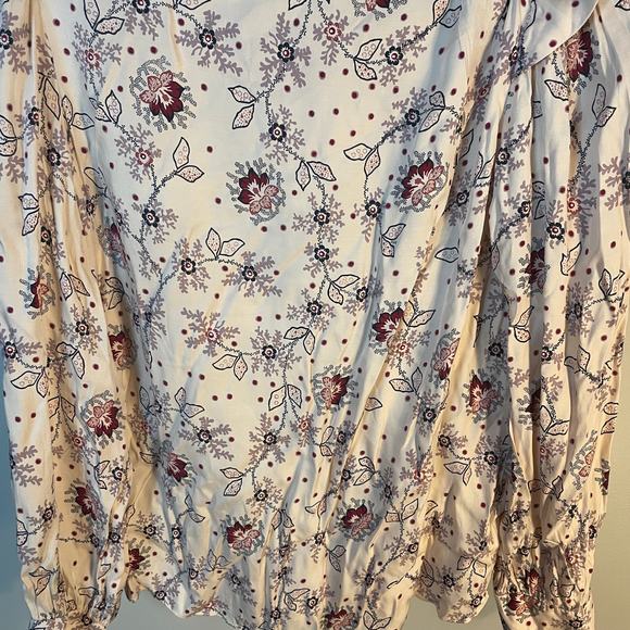 Rebecca Taylor SZ 14 Silk Blend Floral Asymmetric Ruffled Shoulder Blouse - Picture 3 of 13